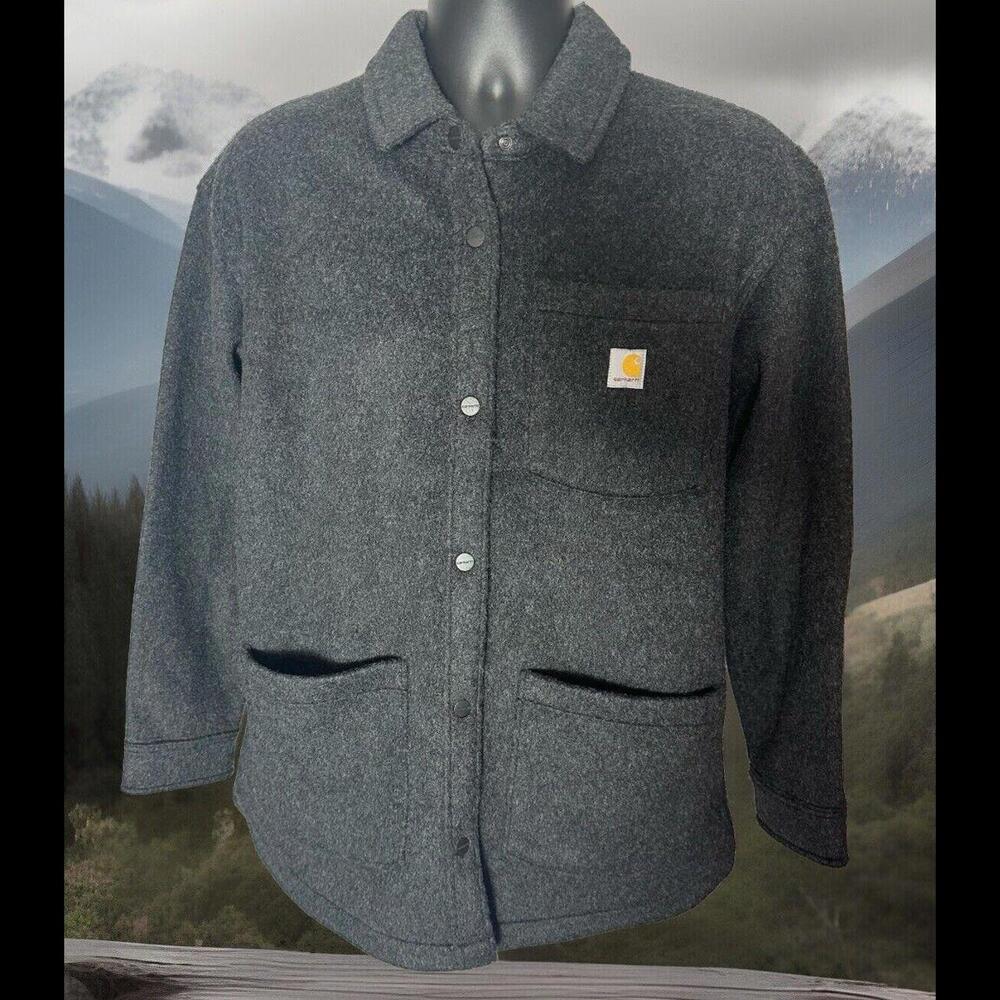 Carhartt Women’s Brushed Fleece Shirt Jacket Medium NWT * Dark Heather Gray